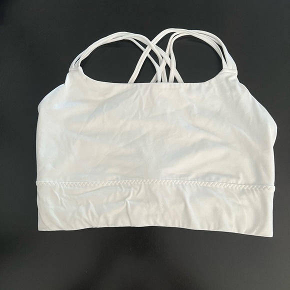 Like new Athleta strappy sports bra, Size L, white - Picture 1 of 3